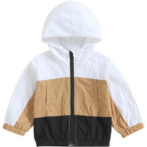 Toddler Baby Boys Hoodie Zipper Coat Waterproof Raincoat Lightweight Windbreaker Outwear Rain Jacket 1-4T