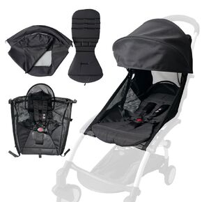 Baby Stroller Accessories 6+ Clothe Replacement Kit Compatible with Babyzen YOYO2 Strollers - Waterproof Fabric - Stroller Canopy, Seat Cushion & Seat Base (Cool Summer Set)