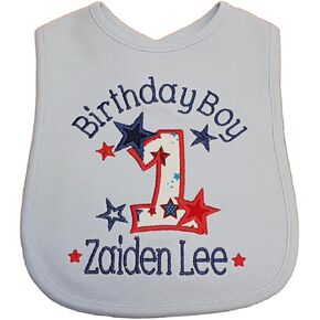 First Birthday Boy Bib Smash Cake Bibs - 1st Birthday Bib Personalized with Baby Custom Name