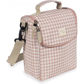 Walking Mum. i Love Vichy Isothermal Bag for Baby Food, Large Capacity, Versatile Design with Short Handle and Shoulder Strap, Pink Measures 26 x 23 x 12 cm.