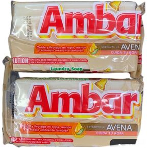 Laundry Soap Ambar Oat Extract (pack of 2) Jabon de lavar extracto de Avena para cuidar la ropa.
