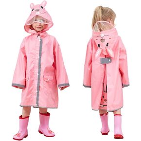 SSAWcasa Rain Poncho Kids with Hood, Toddler Rain Jacket Coat Girls Boys, Children Baby Raincoat Rainwear Gear Outerwear
