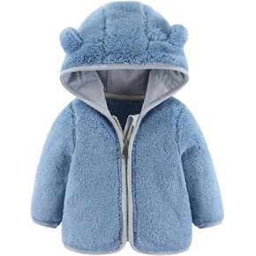 uhnmki Baby Girls Boys Winter Coats Toddler Warm Fleece Hooded Jackets Newborn Baby Girl Clothes Cute Baby Boy Girl