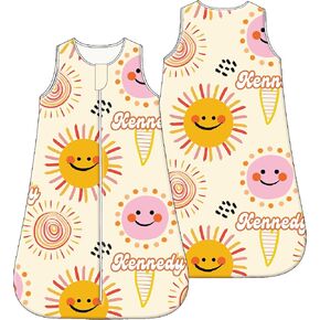 Personalized Baby Sleeveless Sleep Sack – Customized Sleeping Bags for Kids, 0-24 Months Custom Name Baby Wearable Blanket