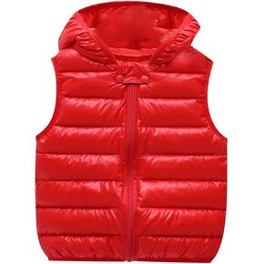 Baby Toddler Boys Girls Sleeveless Vest Puffer Winter Coat Hooded Warm Jacket Lightweight Coat Infant Winter Jacket