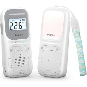 NeoGo Portable Baby Audio Monitor and Sound Machine | Baby Sleep Soother | Travel | Registry Gift with 1000ft Range, Two-Way Talk, VOX, Nightlight, 8 Lullabies, and Vibrating Sound Alert