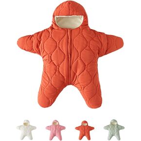 Baby Starfish Onesie, Newborn Winter Jumpsuit, Unisex Sleeping Bag, Thick Cotton Down