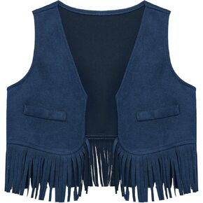 Jelory Baby Boy Western Cowboy Vest Sleeveless Tassels Open Front Cowgirl Waistcoat Tank Top for Halloween Party