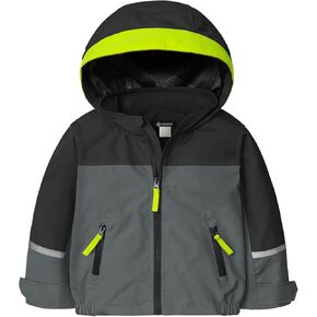 GEMYSE Toddler Rain Jacket Waterproof Hoodies Lightweight Boys Kids Rain Coat Baby Jacket Outwear