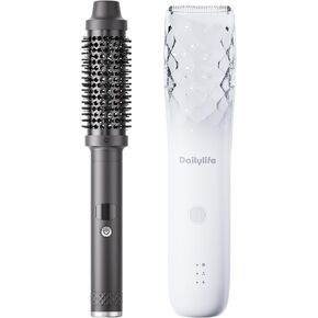 Thermal Brush, 1.5 Inch Heated Curling Brush with Temp Settings, Baby Hair Clippers, Silent Clippers for Kids, Sensory Baby Hair Cutting Kit
