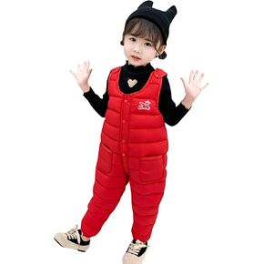 Baby Toddlers Snow Bib Overalls Winter Warm Pants Thicken Skiing Bibs for Girls & Boys 1-5 Years