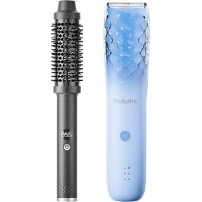 Thermal Brush, 1.5 Inch Heated Curling Brush with Temp Settings, Baby Hair Clippers, Silent Clippers for Kids, Sensory Baby Hair Cutting Kit