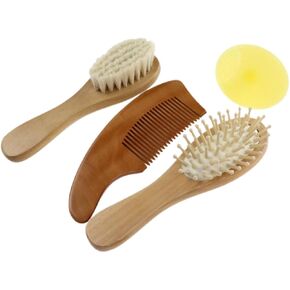 1 Set Portable Bathing Ergonomic Brush and Comb Kit for Gentle Cleansing and Scalp Care for Newborns and Safe and Comfortable Use