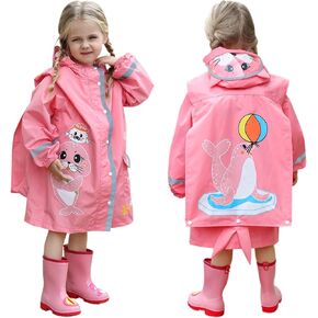 Ssawcasa Rain Poncho Kids ، Toddler Girls Boys Rain Jacket Scedt مع غطاء محرك السيارة ، معطف مطري على الأطفال.