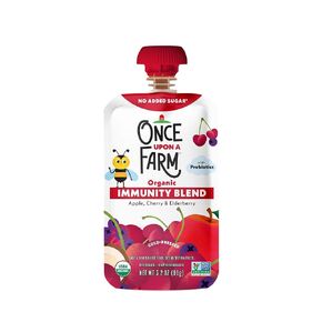 Once Upon a Farm Organic Apple, Cherry & Elderberry Immunity Blend, 3.2 Oz Pouch