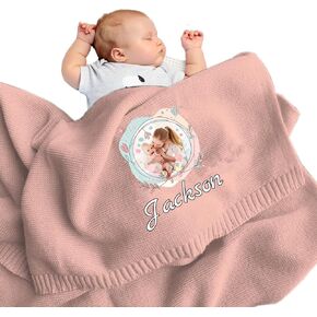 Personalized Baby Blanket, Custom Baby Blanket with Name Photo, Personalized Baby Swaddle for Newborn Boy and Girl