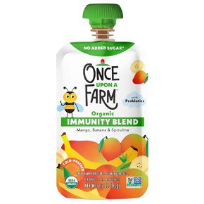 Once Upon a Farm Organic Mango Banana Spirulina Immunity Blend, 3.2 Oz Pouch