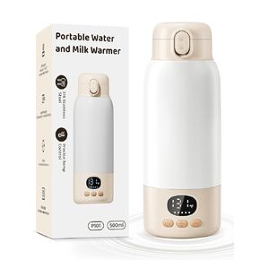 Portable Bottle Warmer for Travel, 17 Ounces Milk Warmer for Baby Breastmilk with Fast Heating & Precise Temp Control, Bottle Warmer for Car, Outdoors