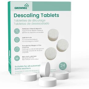 GROWNSY Descaler Tablets, 24 Count Descaling Tablets Compatible with Momcozy, Baby Brezza, Papablic Bottle Washer, Effective for All Brands of Baby Bottle Washers