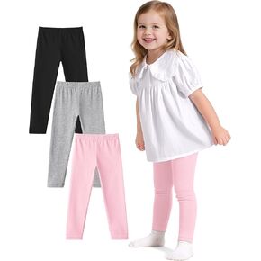 Witwot 3 Pack Baby Girls Leggings Toddler Kids Soft Cotton Pants Size 18M-5T