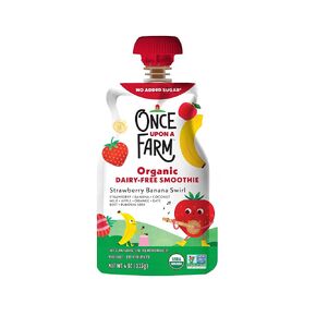 Once Upon A Farm, Organic Strawberry Banana Swirl Smoothie, 4 Ounce