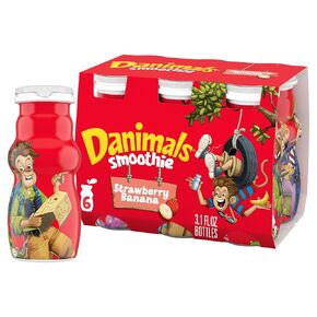 Danimals Smoothies, Swingin’ Strawberry Banana, Gluten-Free, Non-GMO Project Verified, Drinkable Yogurt, 3.1 Oz, Pack of 6