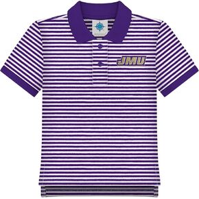 Creative Knitwear College Baby Striped Polo Shirt Short Sleeve - Team Logo, Multiple Colors, Unisex (2T-4T)