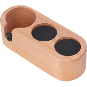 Coffee Filter Tamper Holder, Non Slip Coffee Tamper Station, Wooden Coffee Tamp Mat Stand Support Base, 3 Holes Coffee Filter Tamper Holder for Coffee Maker Bar Espresso (58MM)