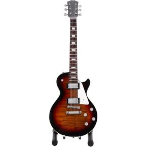 Wooden Miniature Guitar, Gradient Wood Grain Guitar Model Large Basswood Guitar Model Kit with Stand and Case Mini Musical Instrument Model Mini Guitars Collectibles for Home Decoration