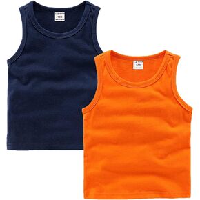 EISHOW Unisex Kids Toddler Baby Boys Girls Solid Tank Tops T-Shirts Cotton Undershirts Summer Sleeveless Vest Basic Tees