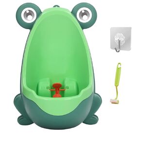 Wall-Mounted Cute Frog Children's Urinal, with Funny Aiming Target-Help,Boys Urinal Potty Training Standing (Blue)