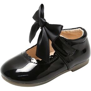 Toddler/Little Kid Girl's Dress Shoes Mary Jane Ballet 𝐅lats Bow Flower Girl Wedding Party Ballerina Flat Shoes