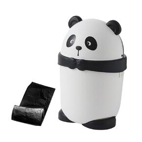 Toyvian Cartoon Panda Trash Can: Cute Animal Garbage Bin with Lid for Living Room Kitchen Bedroom Design Wastebasket for Home Decor