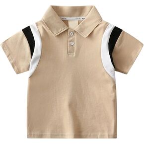 Baby Boys and Toddler Short Sleeve Pique Polo T-Shirt Infant Color Block Button Up Tops Kids Kids Clothes Girls
