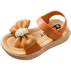 Toddler Girls Bow Open Toe Sandals Flat Wide Shoes Toddler Kids Fashion Beach Flats Girls Shoes Beach Sandals