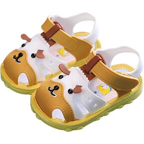 Infant Boys Girls Anti Slip Cartoon Dog Sandals for Outdoor Walking Summer Closed Toe Soft Sole Sport Sneakers