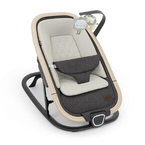 Noah 2-in-1 Baby Bouncer Seat, Portable Baby Rocker Chair for Infants 0-9 Months, One-Hand Recline, Newborn Cushion, Plush Toys, Oat Beige