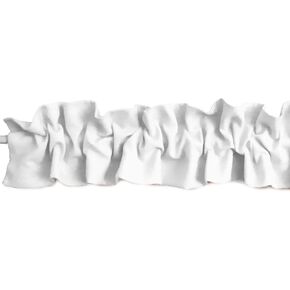 Solid Poplin Sleeve Topper Window Valance Top Bottom Ruffle Home Décor Bedroom Nursery Kitchen Window (58" Wide x 5" Tall, Beige)