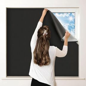 Portable Magnetic Blackout Window Cover, 39 x 57 inches, Black, Easy Install Privacy Film for Bedroom, Nursery, Travel