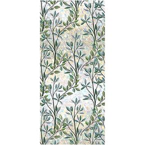 Aoiroe Colorful Window Film Bathroom Decoration: Green Vine Pattern Privacy Film Static Door Front Front and Home Lighting Locking إنشاء ملصقات مخصصة ومريحة (أخضر ، مقاس واحد)