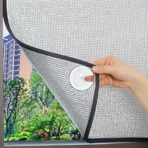 RAKKYO 9.5mm Thermal Insulation Reflective Foil,Sunshade Cooling Window Film,Heat Control Window Tint Film,Aluminium Foil Light Blocking Insulation Foil,for Home and Office(55x110cm/22x43in)