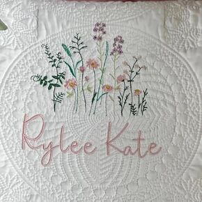 Personalized Baby Blankets with Embroidered Bunny, Custom Name Heirloom Keepsake Quilt, Embroidery Gift for Baby Shower, Gift for Christmas, Easter, Brithday(36x46 Inches) (Style 1)