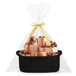 Baby Gift Basket with Gift Bags and Ribbons, 12x 8x 5 Inch Basket for Baby and Pet Toys, Small Cotton Rope Basket - Pink