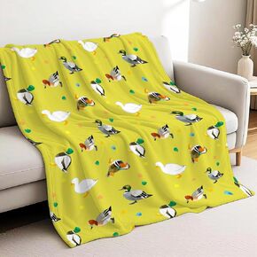 Custom Mallard Ducks Blanket for Girls Boys, Duck Personalized Blanket with Name, Cartoon Cute Customized Blanket Gifts for Kids Lightweight Flannel Fleece Animal Throw for Sofa Picnic