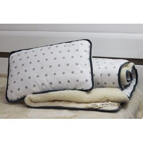Merino Wool Gray Toddler Duvet Cotton Crib Junior Duvet/Quilt + Pillow (39" x 55" (100 x 140 cm))