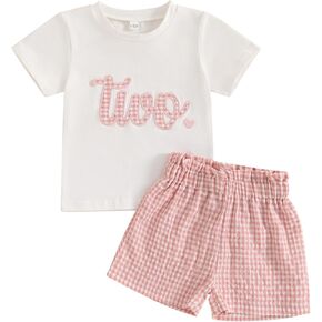 Amiblvowa Toddler Baby Girl 1st 2nd 3rd Birthday Outfit One Two Three Romper Shorts First 1 2 3 Year Old Smash Cake Clothes