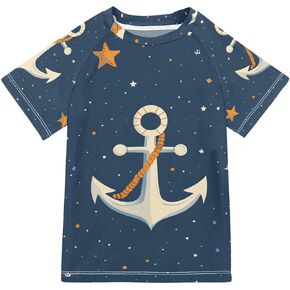 Ocean Stars Cartoon Kids Bathing Suit Sun Protection Work Out Clothes Swimwear Beach Tops 3T