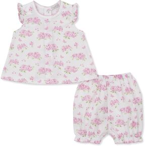 Kissy Kissy Baby Girls Infant Heavenly Hydrangeas Pink Woven Print Sunsuit