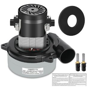 116472-13/116472-00 Vacuum Motor Replacement – 2-Stage 5.7" 112 CFM High Power, Quiet and Efficient Operation, Easy to Install for Central Vacuums, Boat Lifts, Industrial Cleaning, Bathing Systems