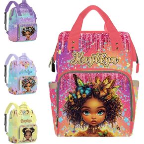 Newborn Custom Diaper Bags, Personalized Baby Girl Diaper Bag, Purple Customize Large Baby Bag with Name for Adult Kids Wife Husband Friend Mom Dad Granddaughter in Saudi Arabia